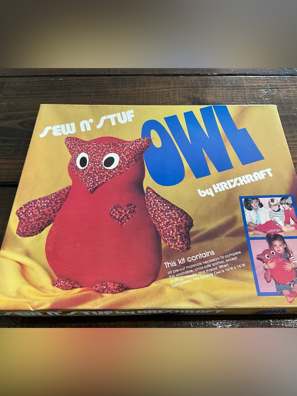 Vintage Sew-n-Stuf Owl Kit by Krizkraft Open Incomplete Read Description